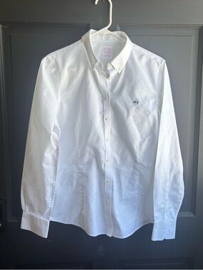 Brooks brothers women’s tailored fit white button down size 12 supima cotton
